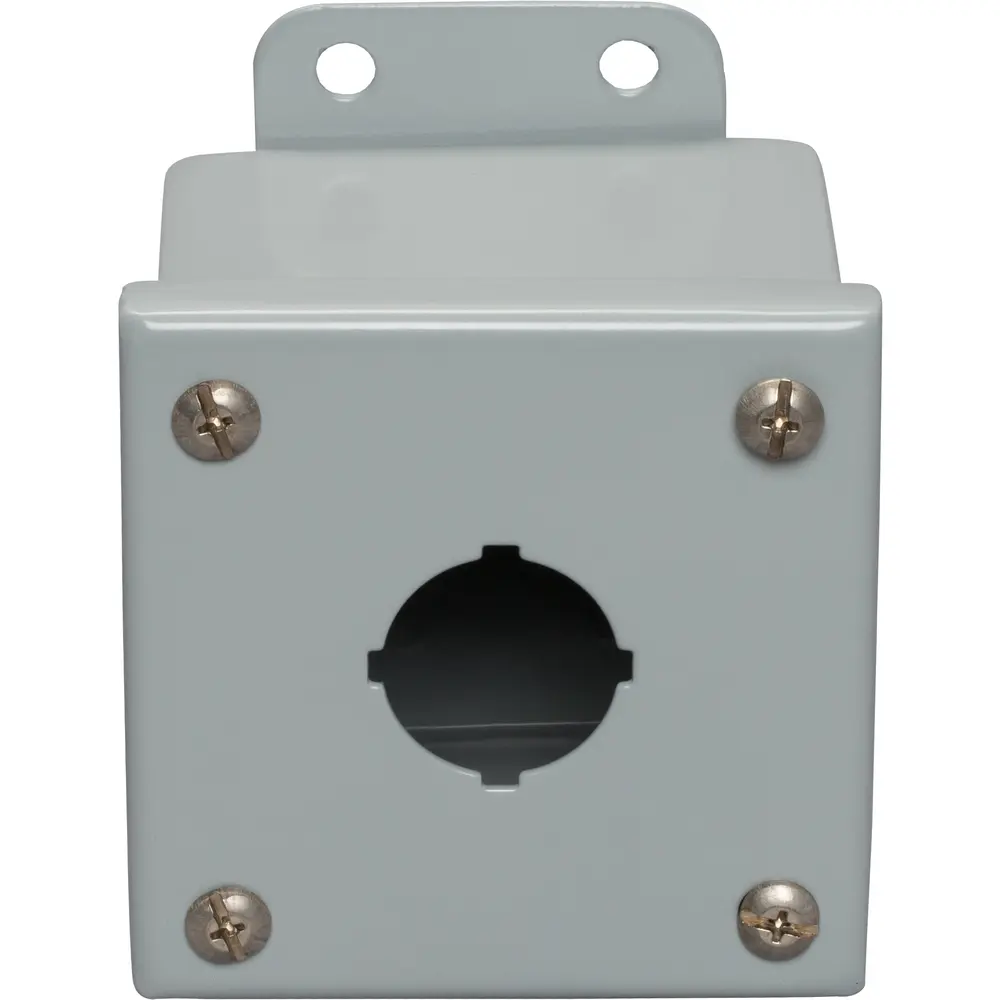 3-1/2 in. x 3-1/2 in. x 3 in. Standard Pushbutton Enclosure, Steel, Gray