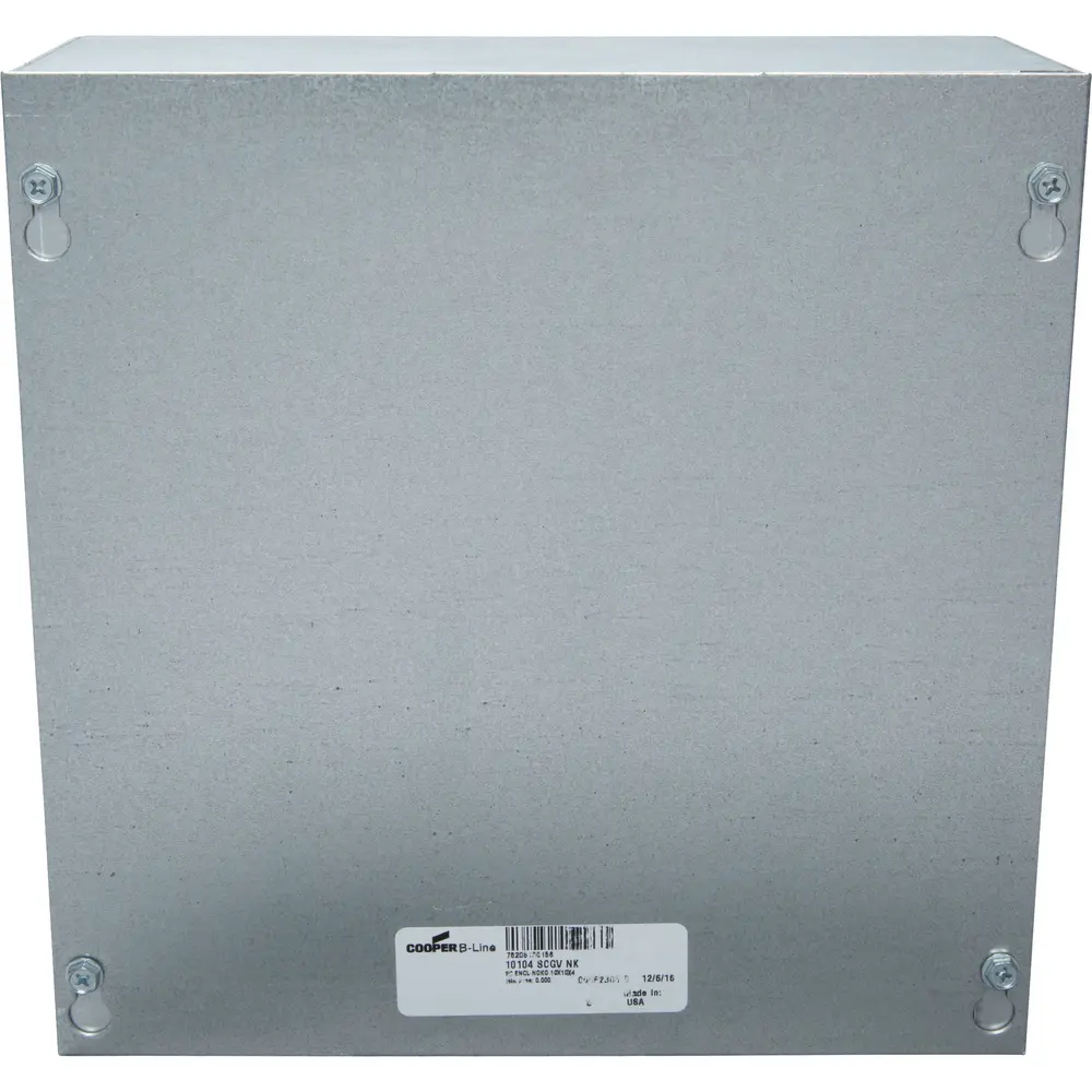 10" x 10" x 4" Junction Box w/1 Screw Cover, NEMA 1, Galvanized Steel