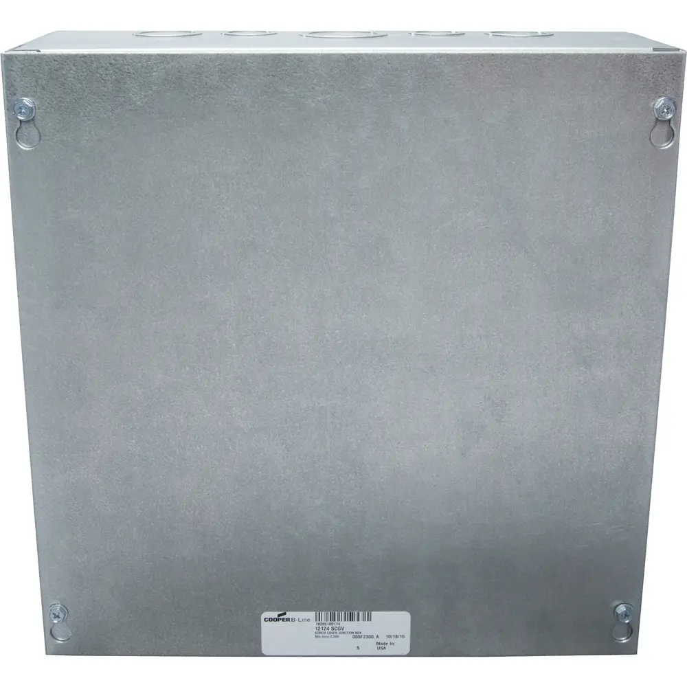 12" x 12" x 4" Junction Box w/ Screw Cover, NEMA 1, Galvanized Steel