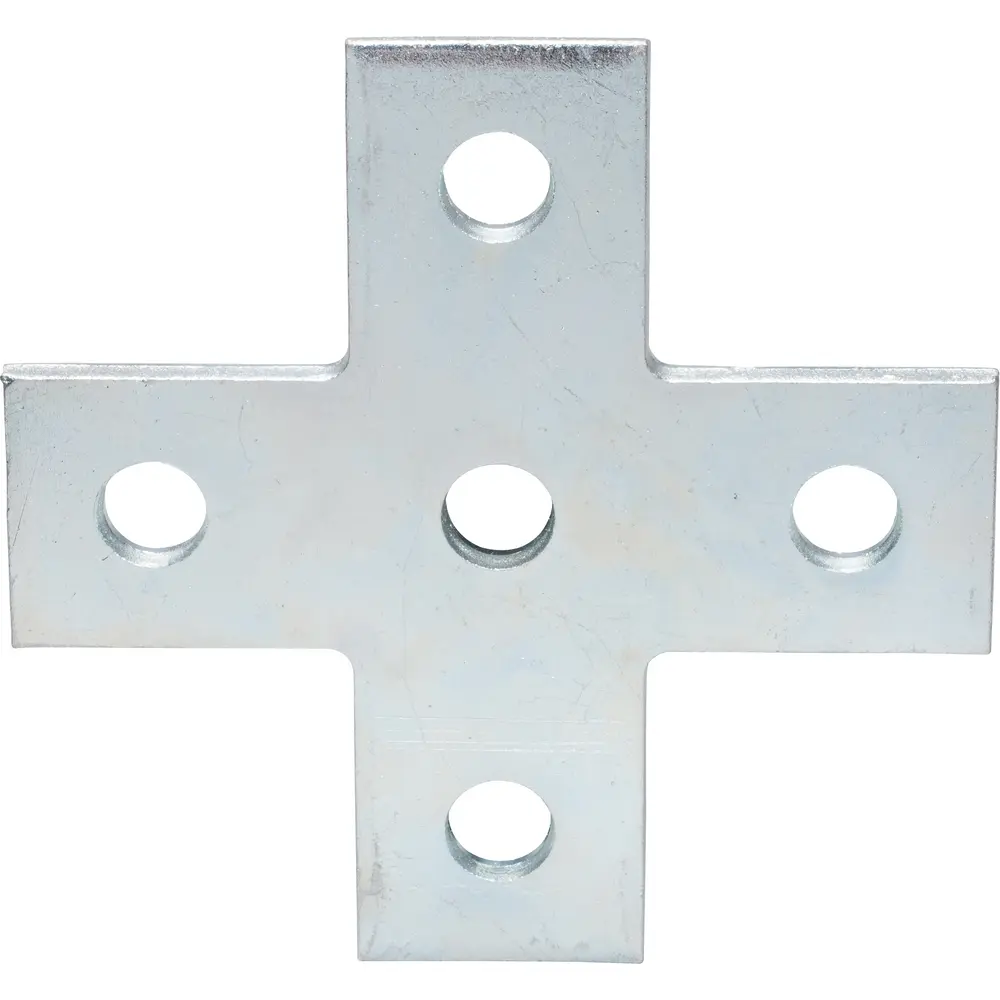 5-Hole Cross Plate, Flat, 5.37" x 1.62", 1/4" Gauge, Steel