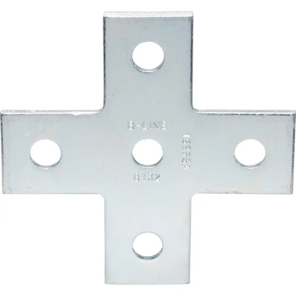 5-Hole Cross Plate, Flat, 5.37" x 1.62", 1/4" Gauge, Steel