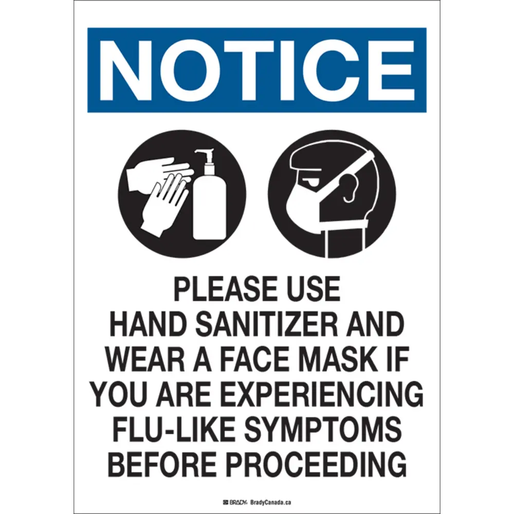 Please Use Hand Sanitizer and Wear Face Mask Sign, Self*Sticking