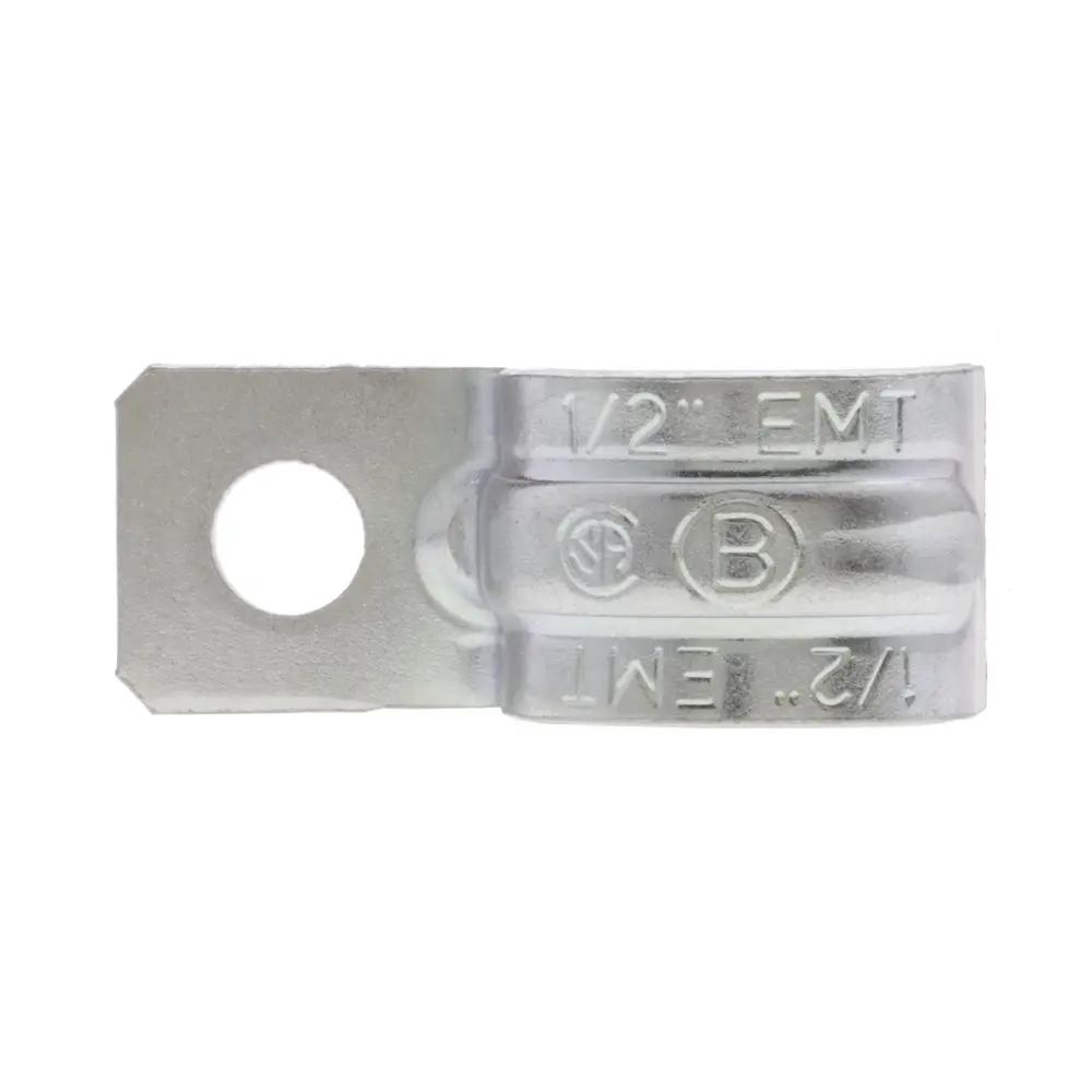 1/2 in. EMT 1-Hole Strap, Zinc Plated Steel