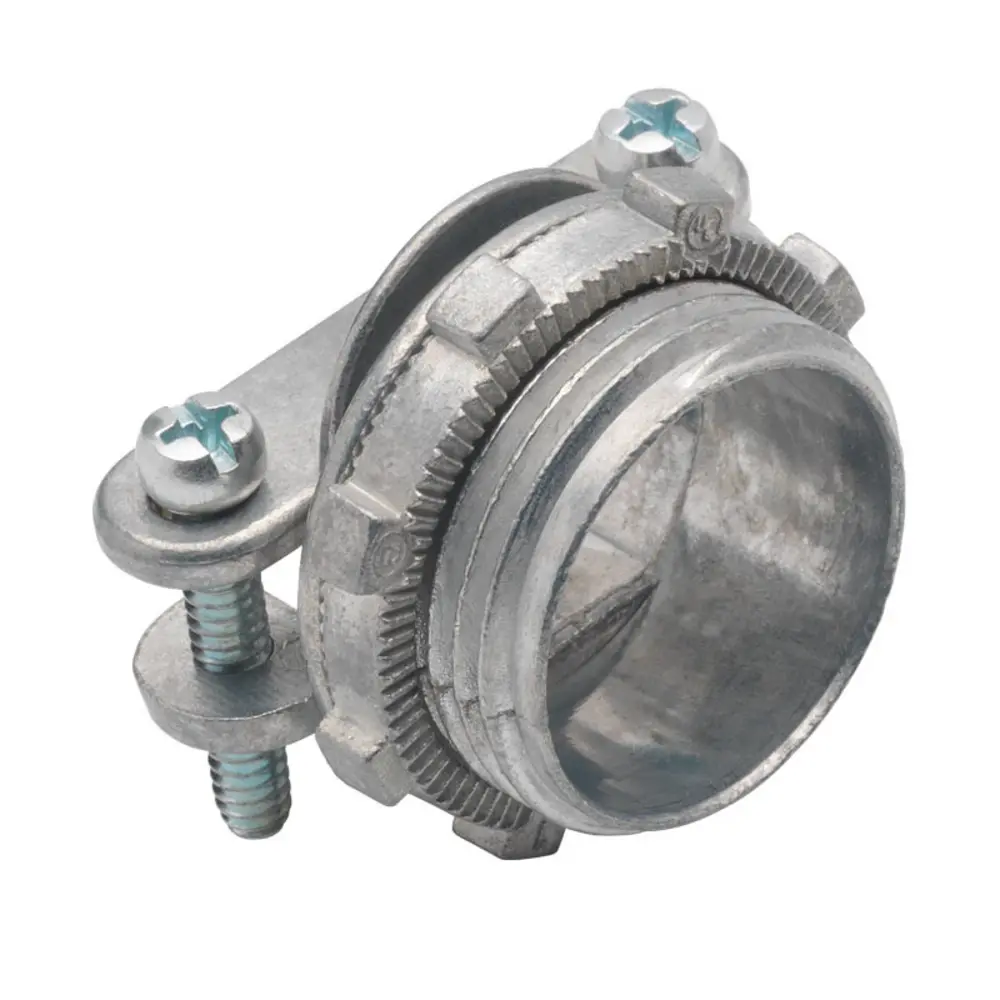 1" 2-Screw Service Entrance Oval Cable Connector, Zinc Die Cast