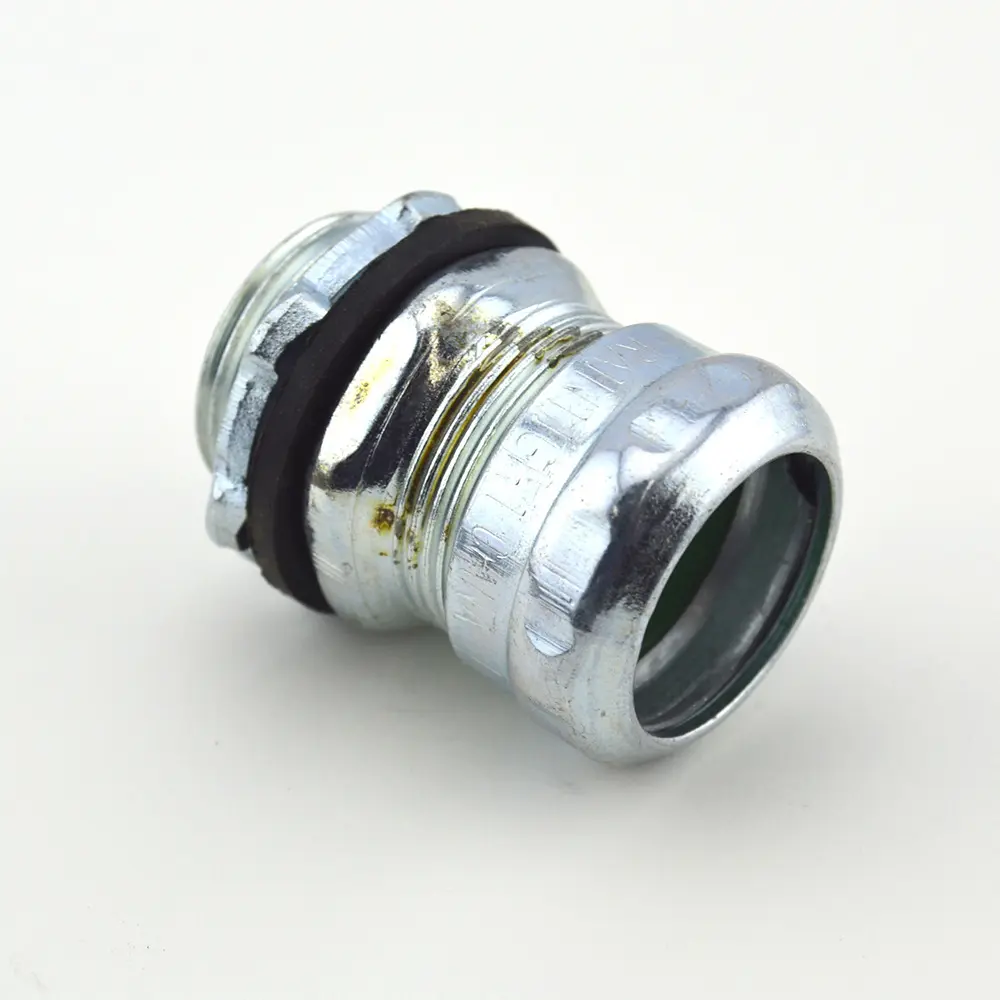 3/4" Raintight Compression Connector, Zinc Plated Steel