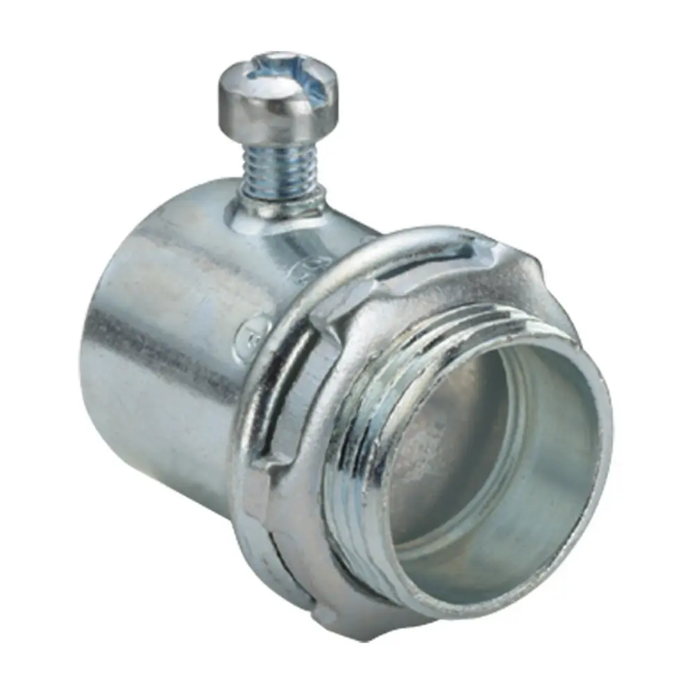 3/4" Set Screw EMT Connector, Zinc Plated Steel