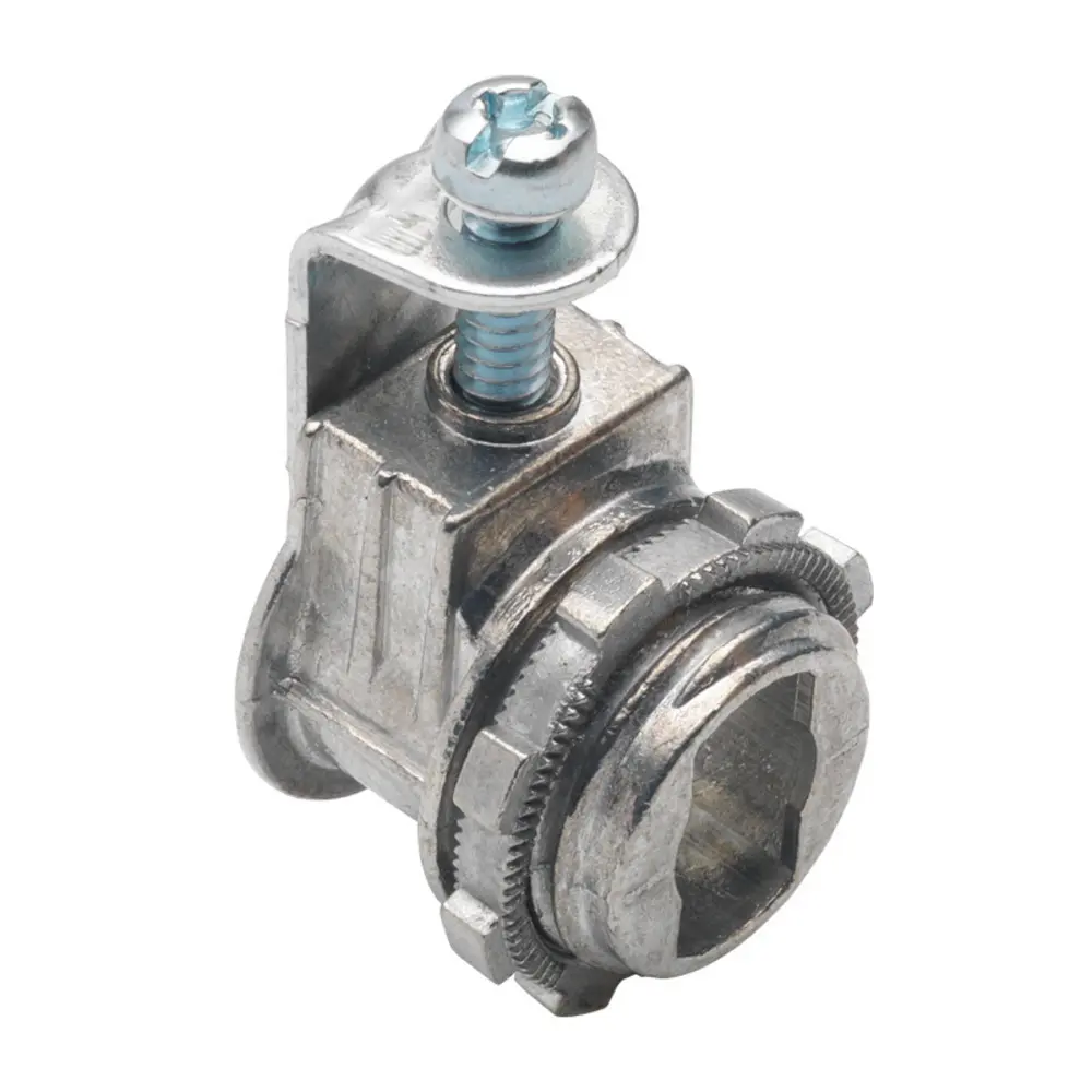 3/8" Single-Screw Strap Connector w/ Tri-Drive Screw, Zinc Die-Cast