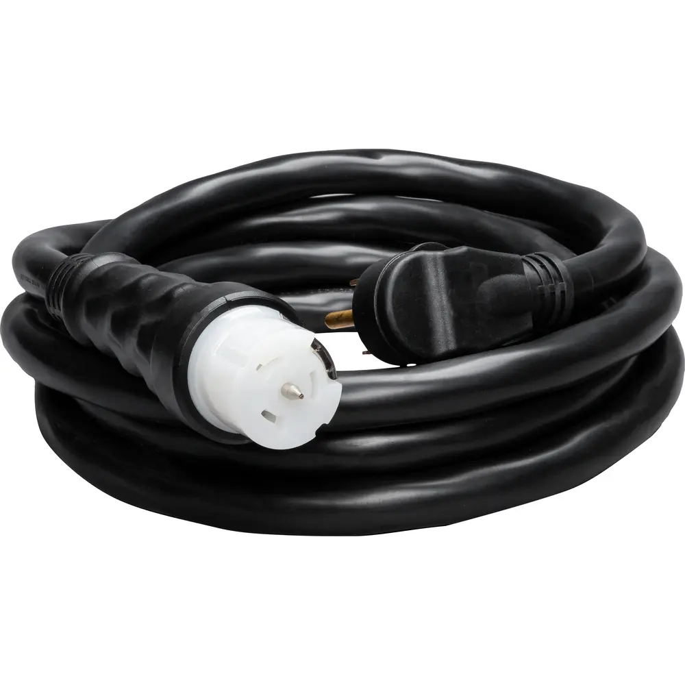 50A, Stranded, Generator Cord, Copper, Black, 4 Conductor, 20'