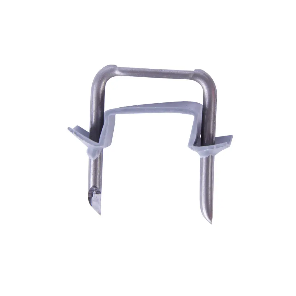 1-3/8" x 13/16" Steel Cable Staples, Gray Plastic Insulator