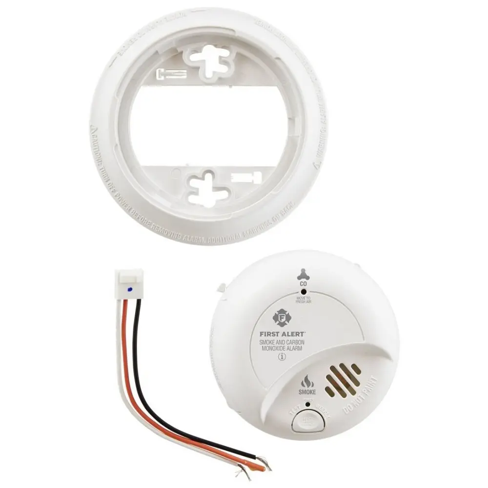 120 VAC Hardwired Combo Smoke/CO Alarm, 10YR 9V Lithium Battery Backup