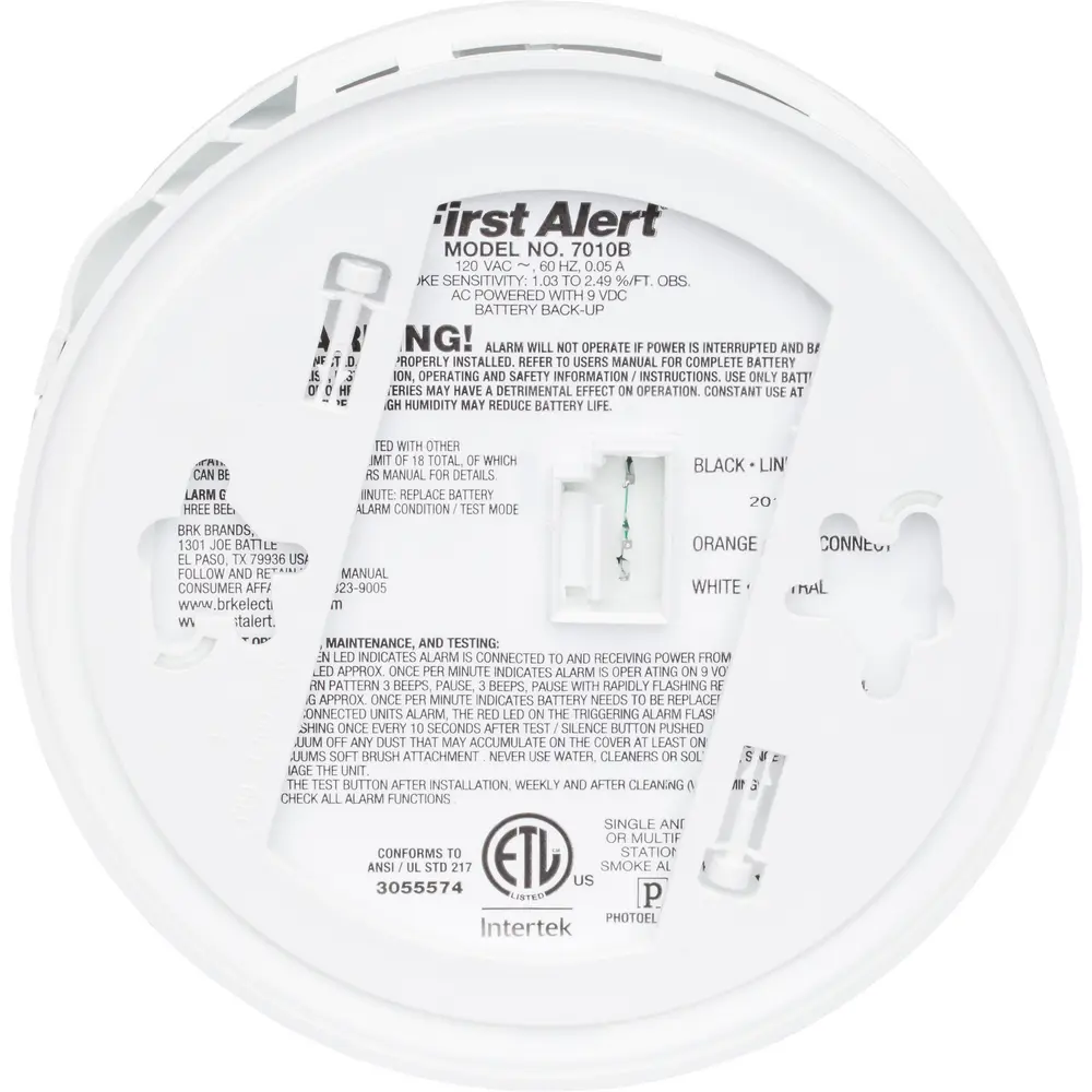Hardwired Photoelectric Smoke Alarm w/ Battery Backup