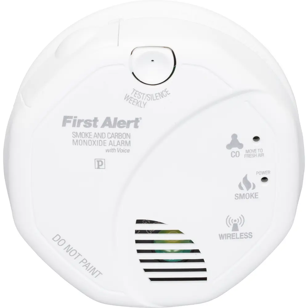Wireless Interconnect Battery Smoke/CO Combo Alarm w/ Voice
