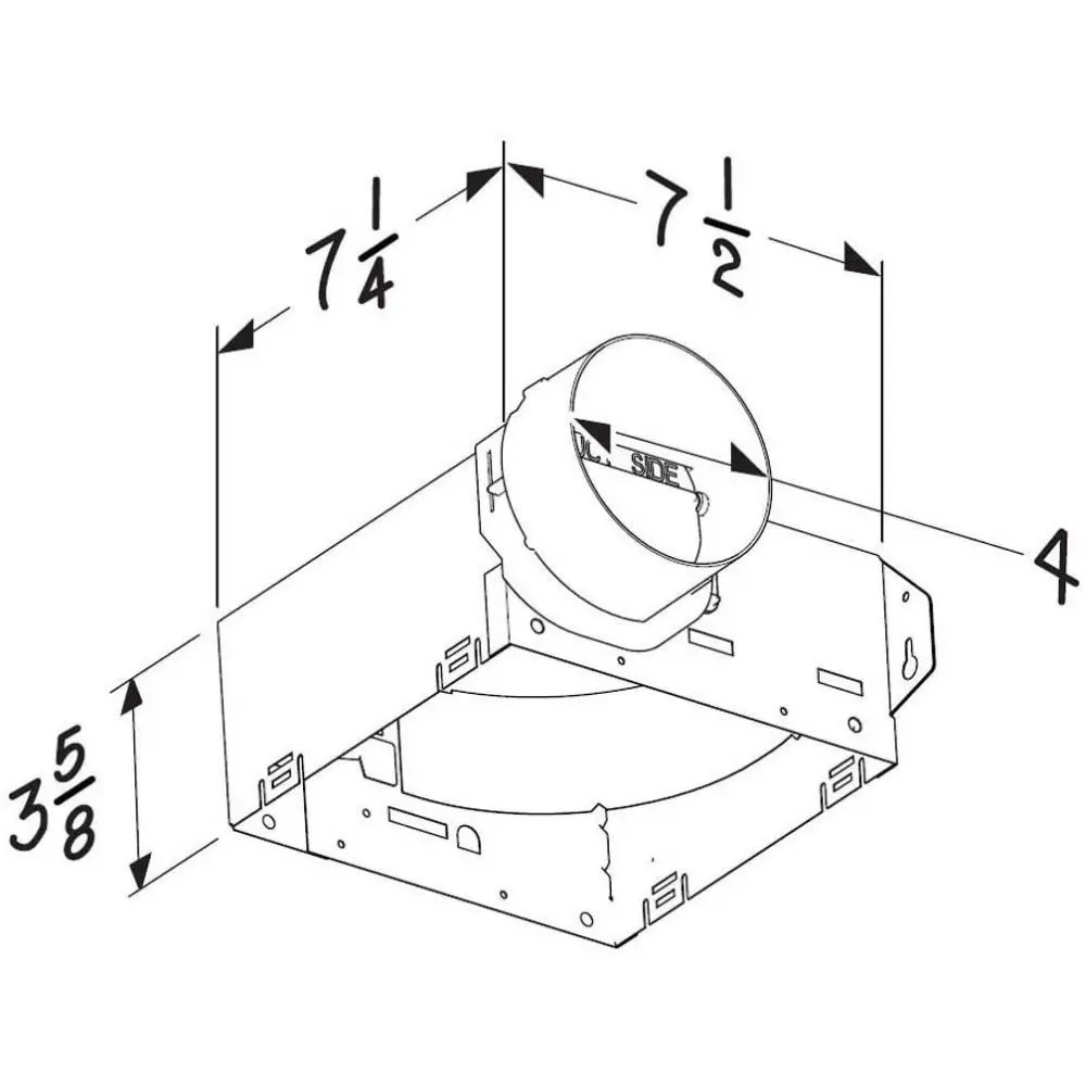 Housing Pack, Damper and 4" Plastic Duct Connector Included