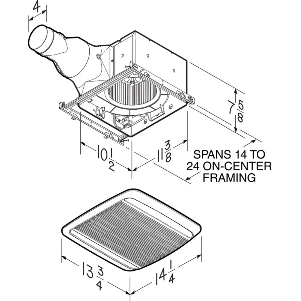ULTRA PRO Series Ventilation Fan Light, 80 CFM
