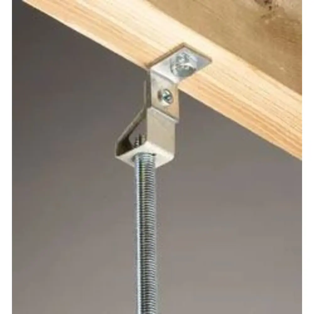Thread Install Rod Hanger w/ Angle Bracket, 0.25" Hole 1, Plain, 0.375" Hole 2, Threaded