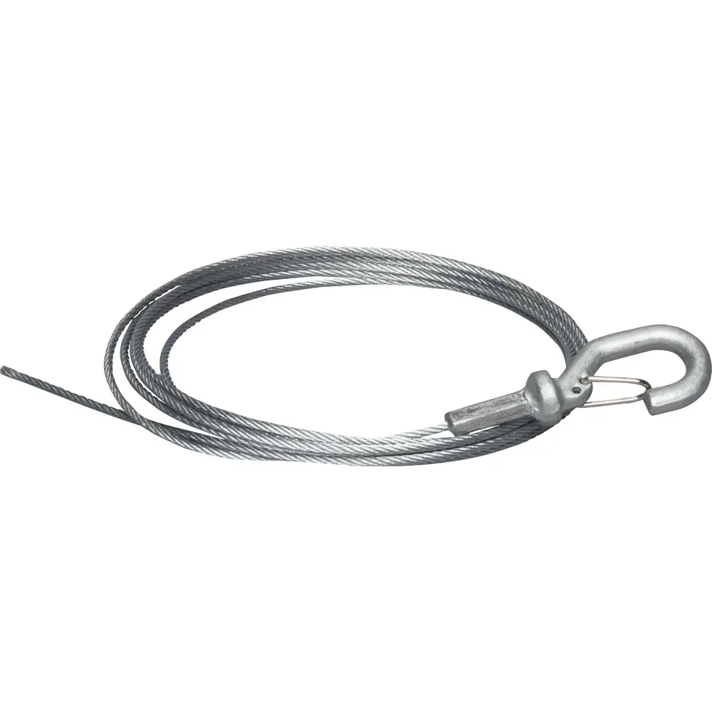 Tool-Free 2mm Wire Rope Hanger Kit w/ Hook End-Fitting, 6.6 ft. Long