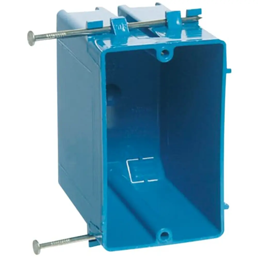 Single-Gang PVC Zip Box w/ Nails, 20 Cu. In., Blue
