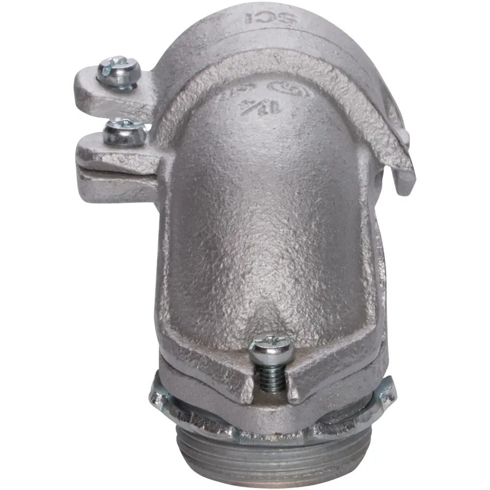 1-1/2" 90° Squeeze Connector, Malleable Iron