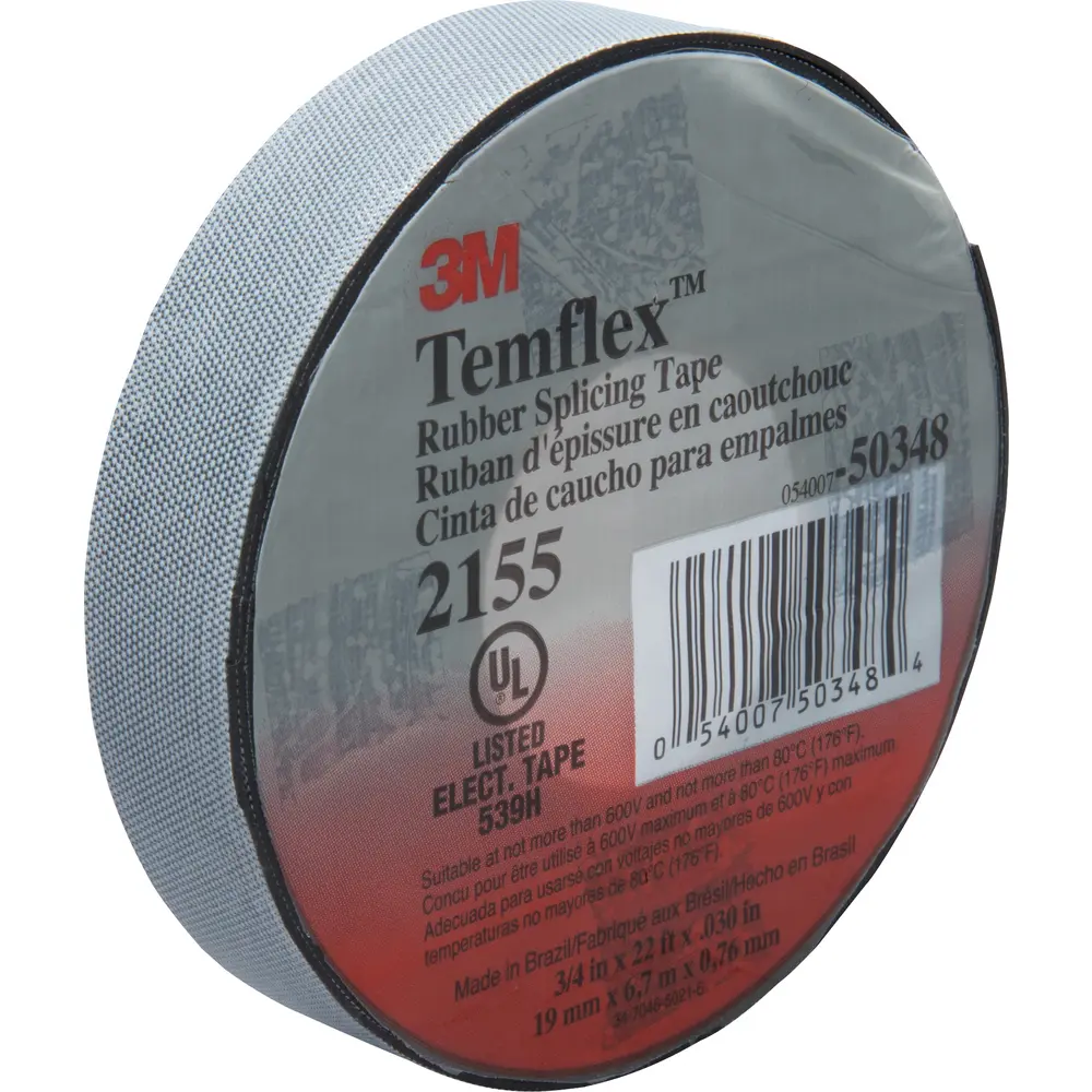 3/4" x 22' Temflex™ Rubber Splicing Tape 2155, Black