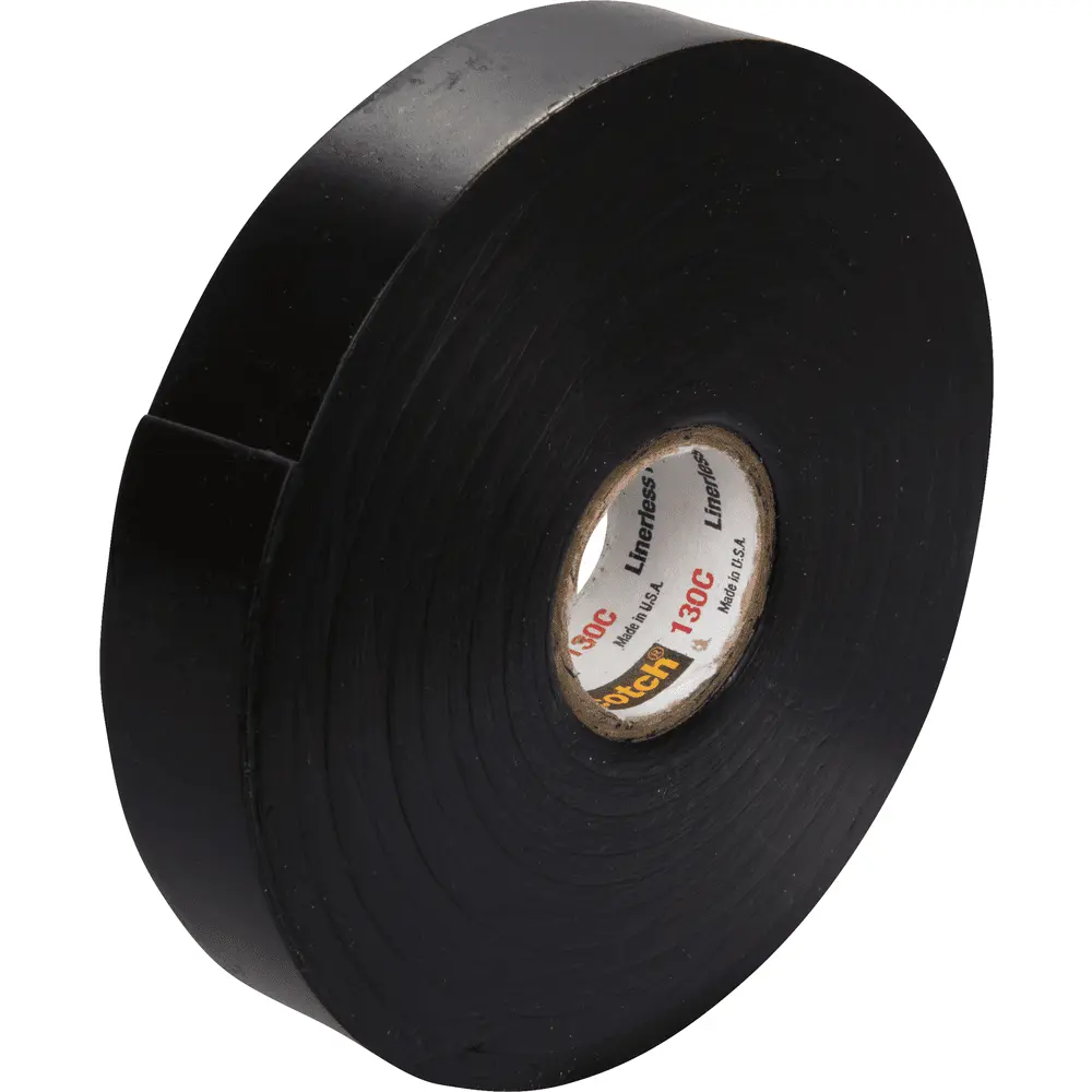 3/4" x 30' Scotch® Linerless Rubber Splicing Tape 130C, Black