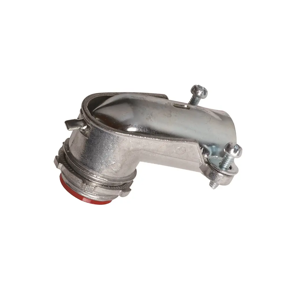 1-1/4 in. 90° Squeeze Connector, Die-Cast Zinc, Insulated