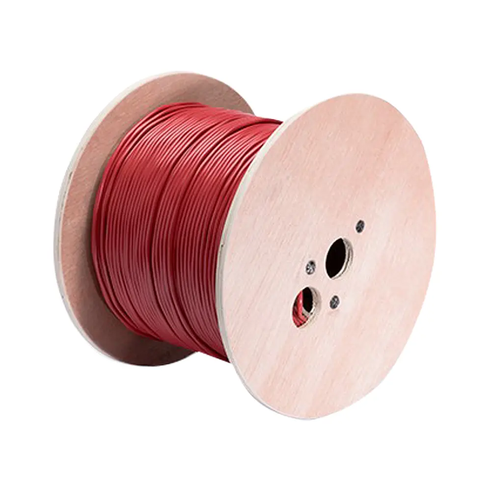 1000' Red, 14 AWG, Stranded, 1 Pair, Unshielded Non-Plenum Fire Alarm Cable, Copper