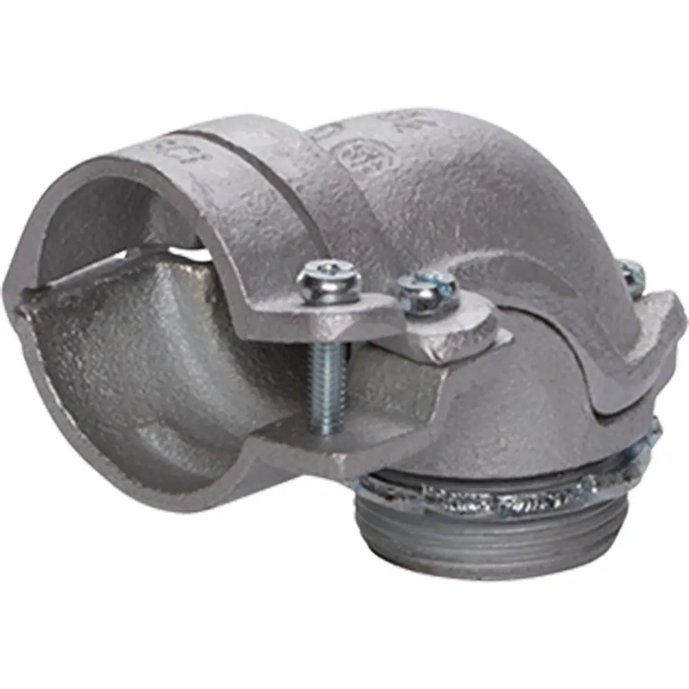 1/2" 90° Squeeze Connector, Malleable Iron