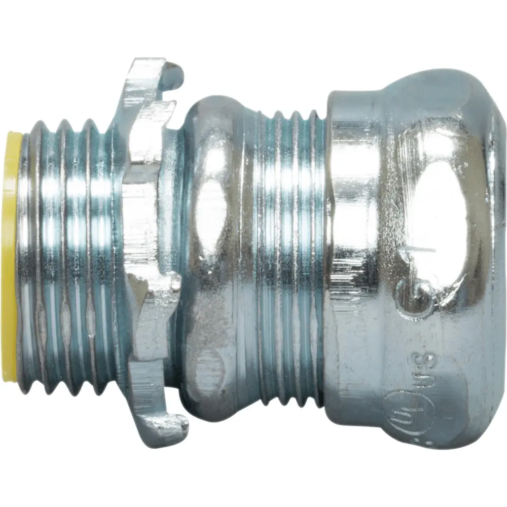 1/2" EMT Steel Compression Connector w/ Insulated Throat