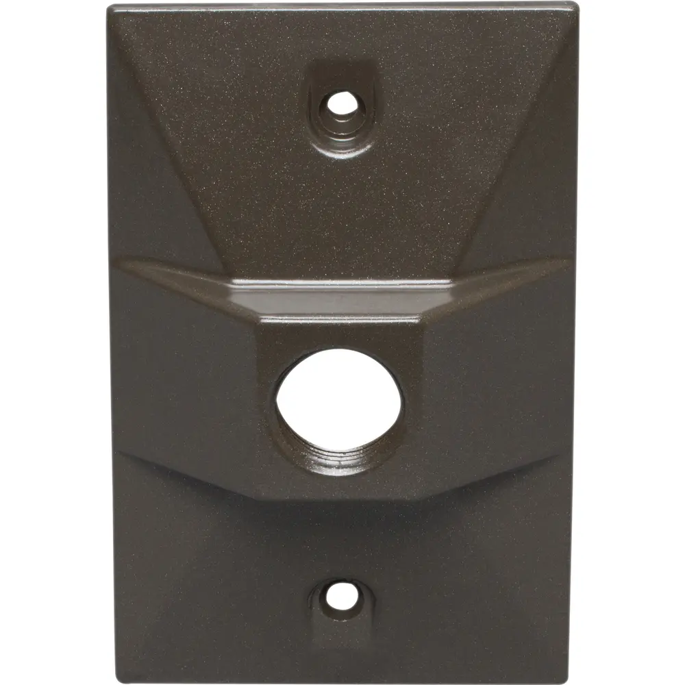 1/2 in. 1-Hole Single-Gang Weatherproof Rectangular Lamp Holder, Bronze