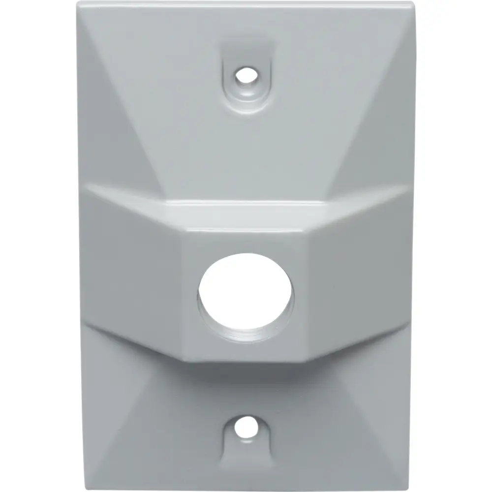 1/2 in. 1-Hole Single-Gang Weatherproof Rectangular Lamp Holder, Gray