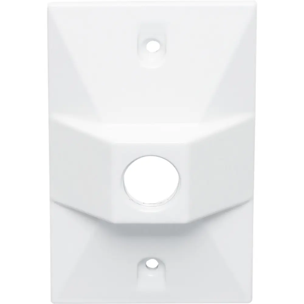 1/2 in. 1-Hole Single-Gang Weatherproof Rectangular Lamp Holder, White
