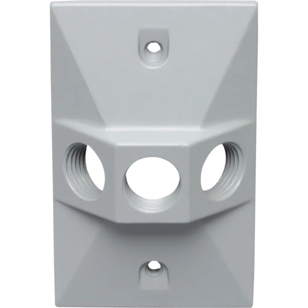 1/2 in. 3-Hole Single-Gang Weatherproof Rectangular Lamp Holder, Gray 2 1/2 in. 3-Hole Single-Gang Weatherproof Rectangular Lamp Holder, Gray