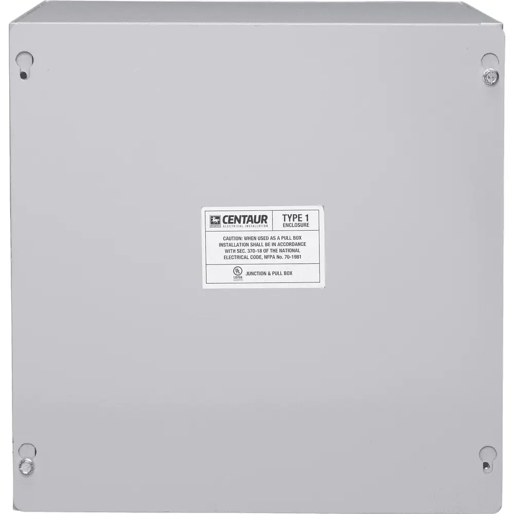 12" x 12" x 8" NEMA 1 Junction Box w/ Screw Cover, No KO