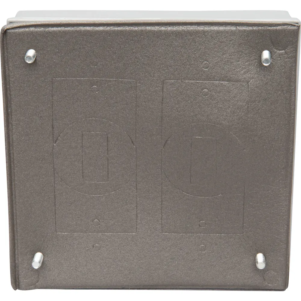 1-3/8" Deep 2-Gang Weatherproof Extension Box, No Hole, Gray