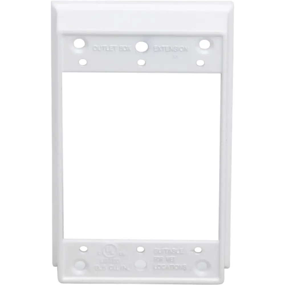 1-3/8" Deep Single-Gang Weatherproof, No Hole, White