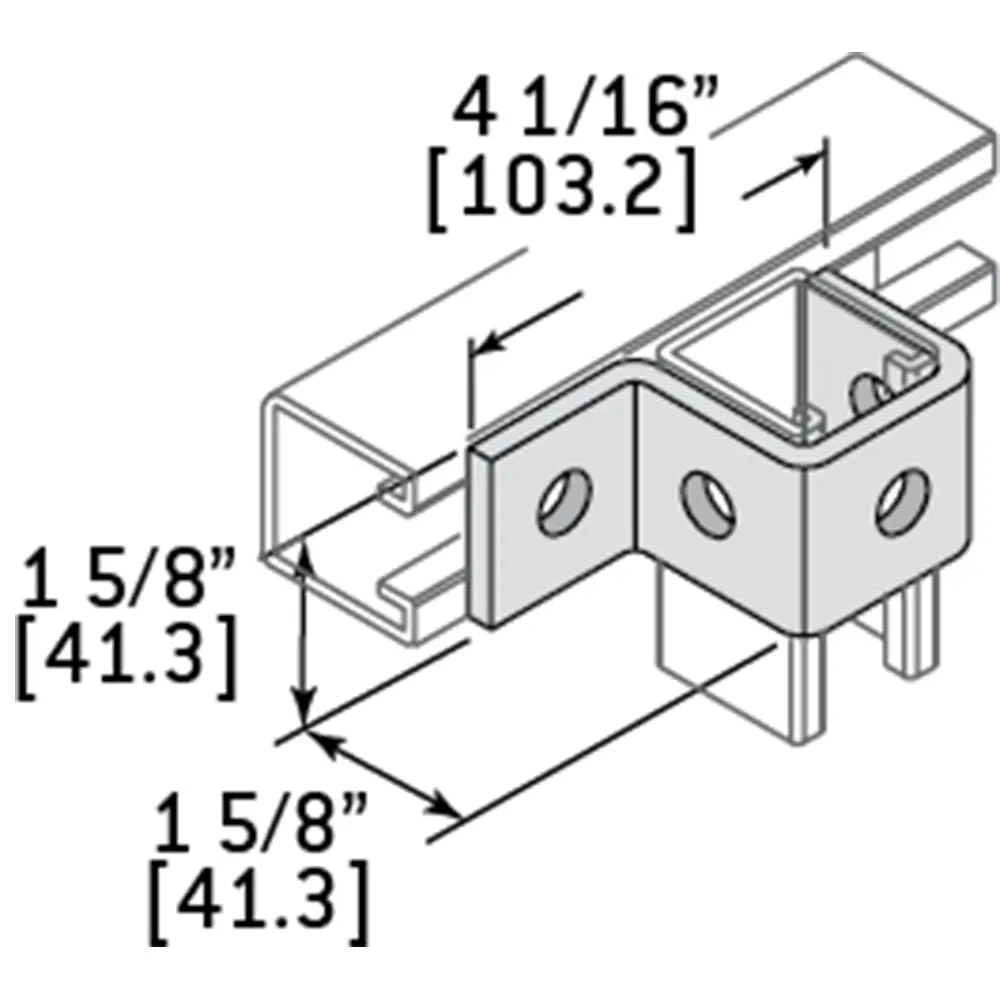 1-5/8" 3-Hole U-Fitting, Cup Support