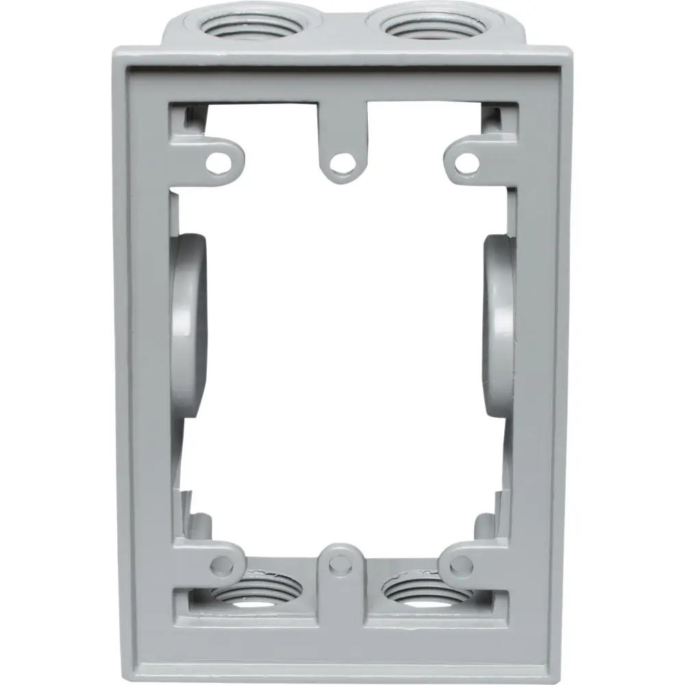 1-9/16" Deep Single-Gang Weatherproof Extension Box (4) 1/2" Hole, Gray