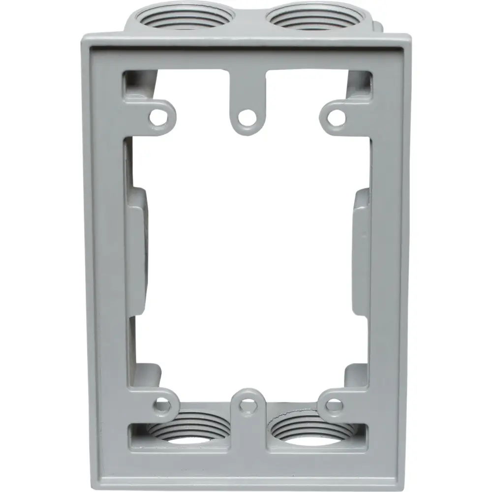 1-9/16" Deep Single-Gang Weatherproof Extension Box (4) 3/4" Hole, Gray