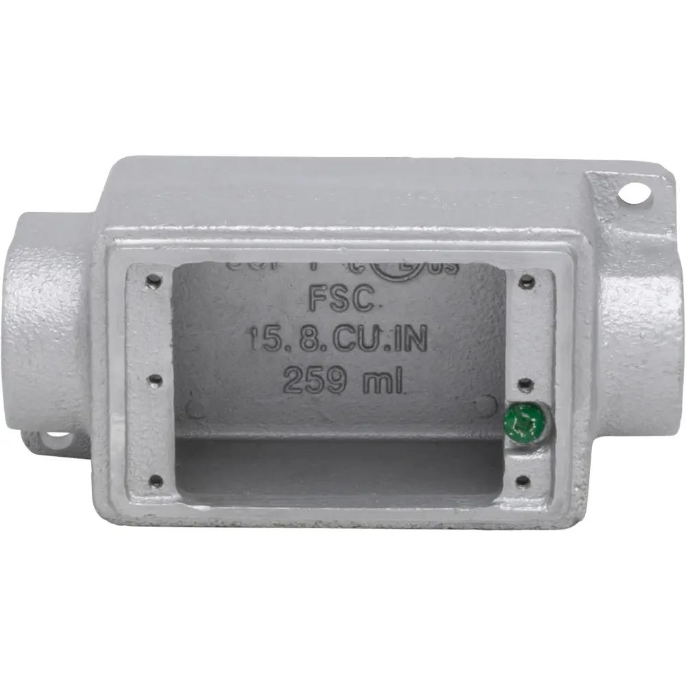 1" Dual Hub Cast Device Box, Malleable Iron