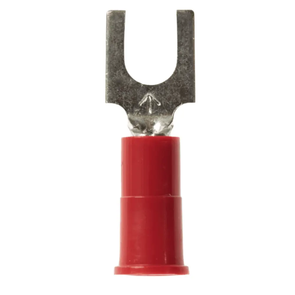 Scotchlok™ Vinyl Insulated Butted Seam Block Forks, 22-18 AWG, Stud Size 8, Red
