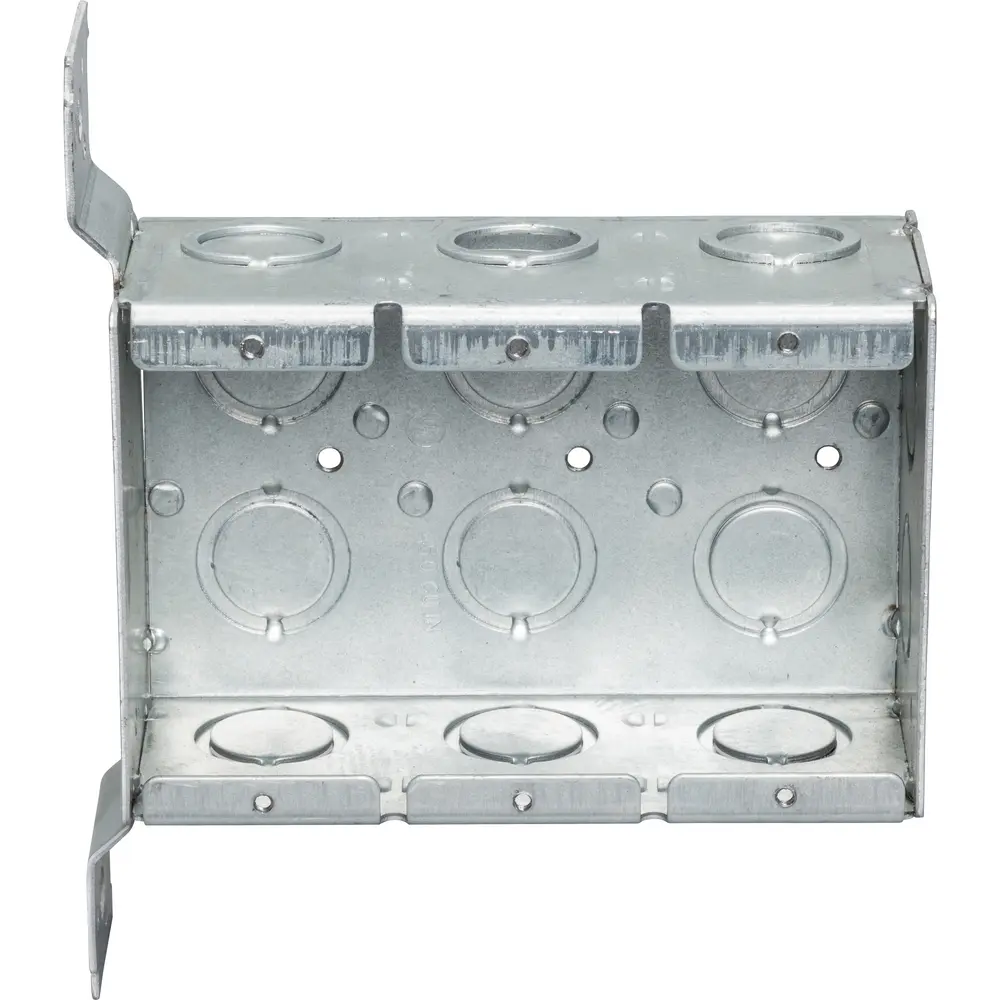 2-1/2" Deep 3-Gang Welded Masonry Box w/ Ears