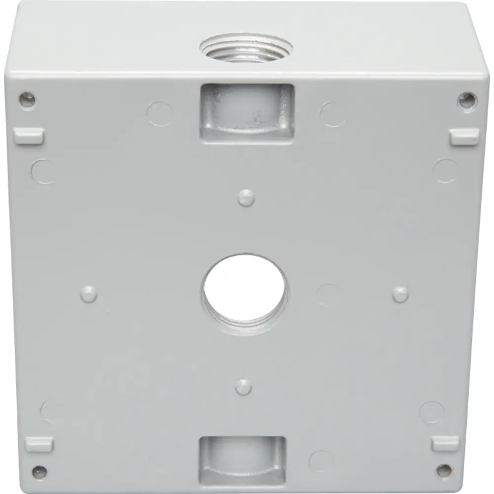 2-3/16" Deep 2-Gang Weatherproof Box, (3) 1/2" Hole, Gray