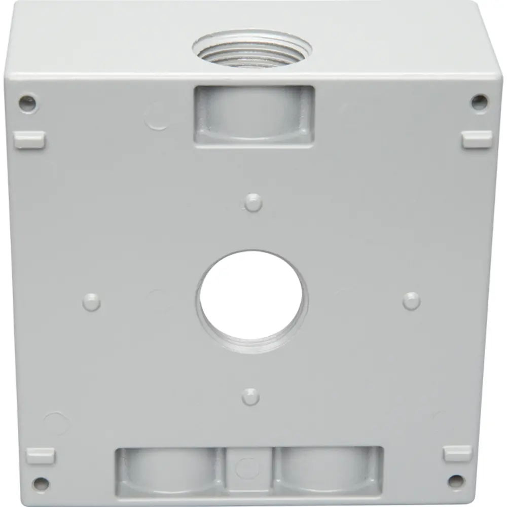 2-3/16" Deep 2-Gang Weatherproof Box, (4) 3/4" Hole, Gray 1 2-3/16" Deep 2-Gang Weatherproof Box, (4) 3/4" Hole, Gray