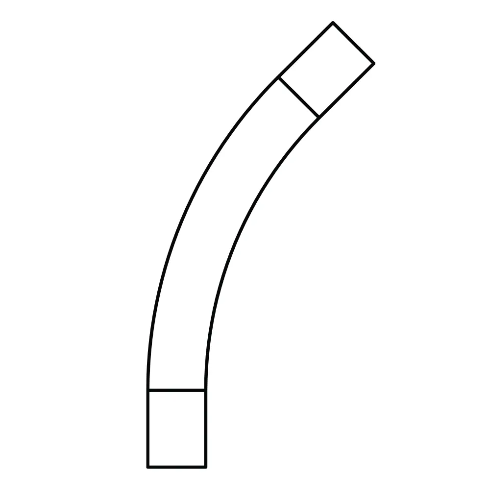 2.5" 22.5° PVC Plain End Elbow, Schedule 40