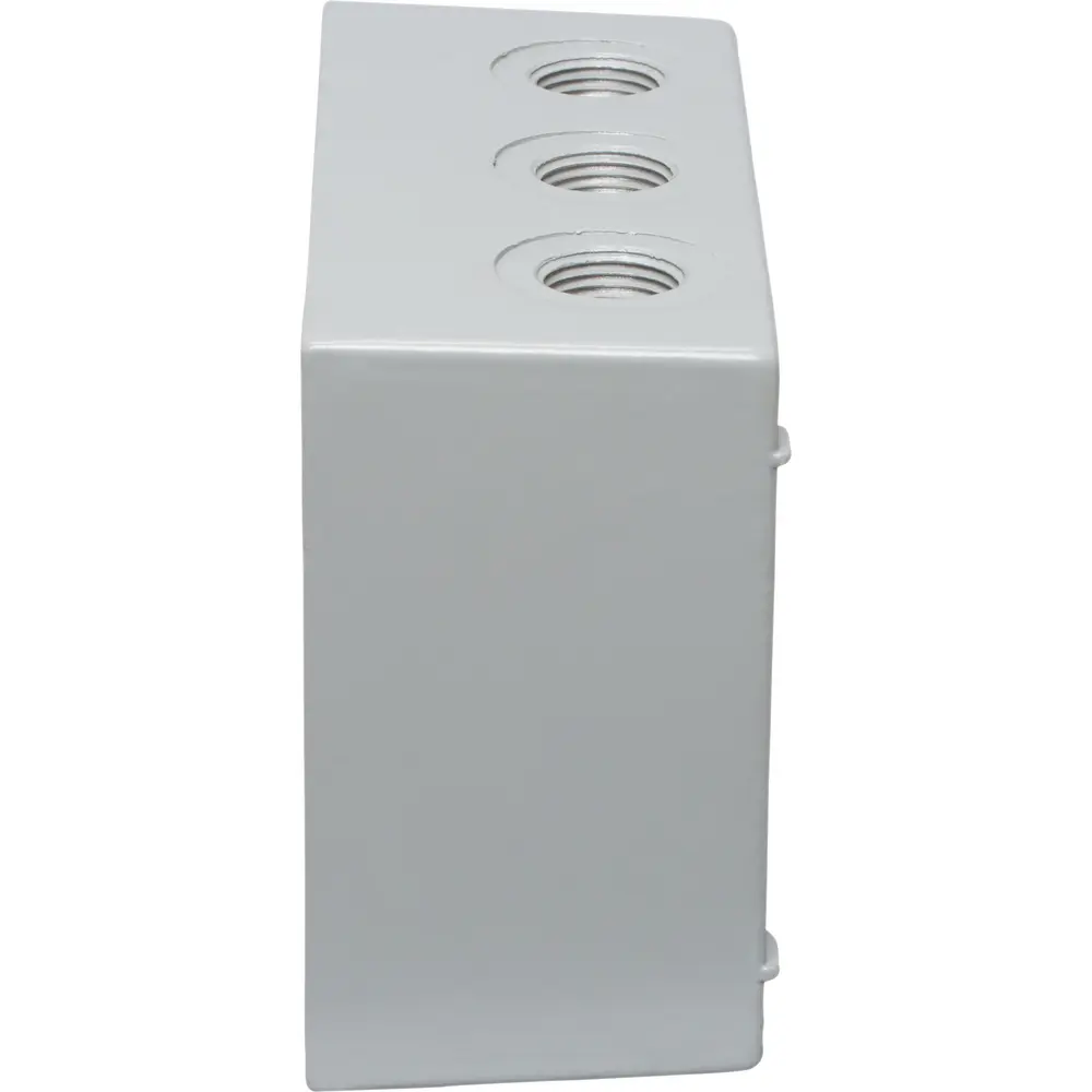 2-5/8" Deep 3-Gang Weatherproof Box (7) 1/2" Hole, Gray
