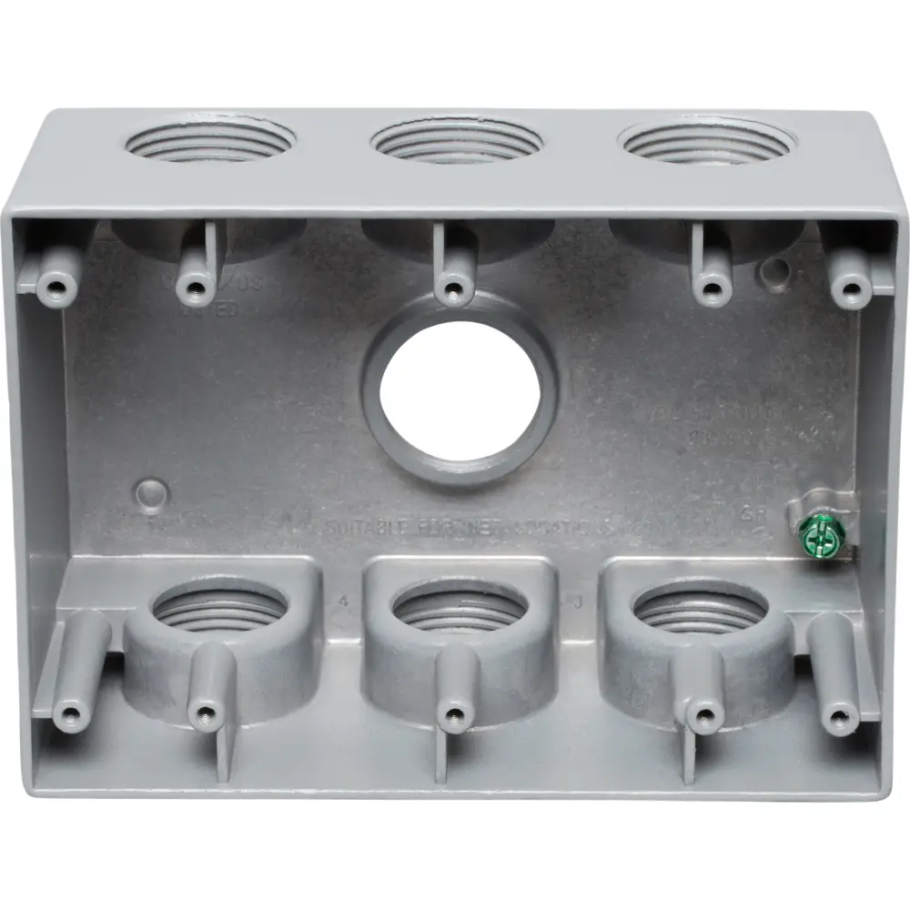 Deep 3-Gang Weatherproof Box (2-5/8" DEEP 7 X 1" HOLE) 2 Deep 3-Gang Weatherproof Box (2-5/8" DEEP 7 X 1" HOLE)