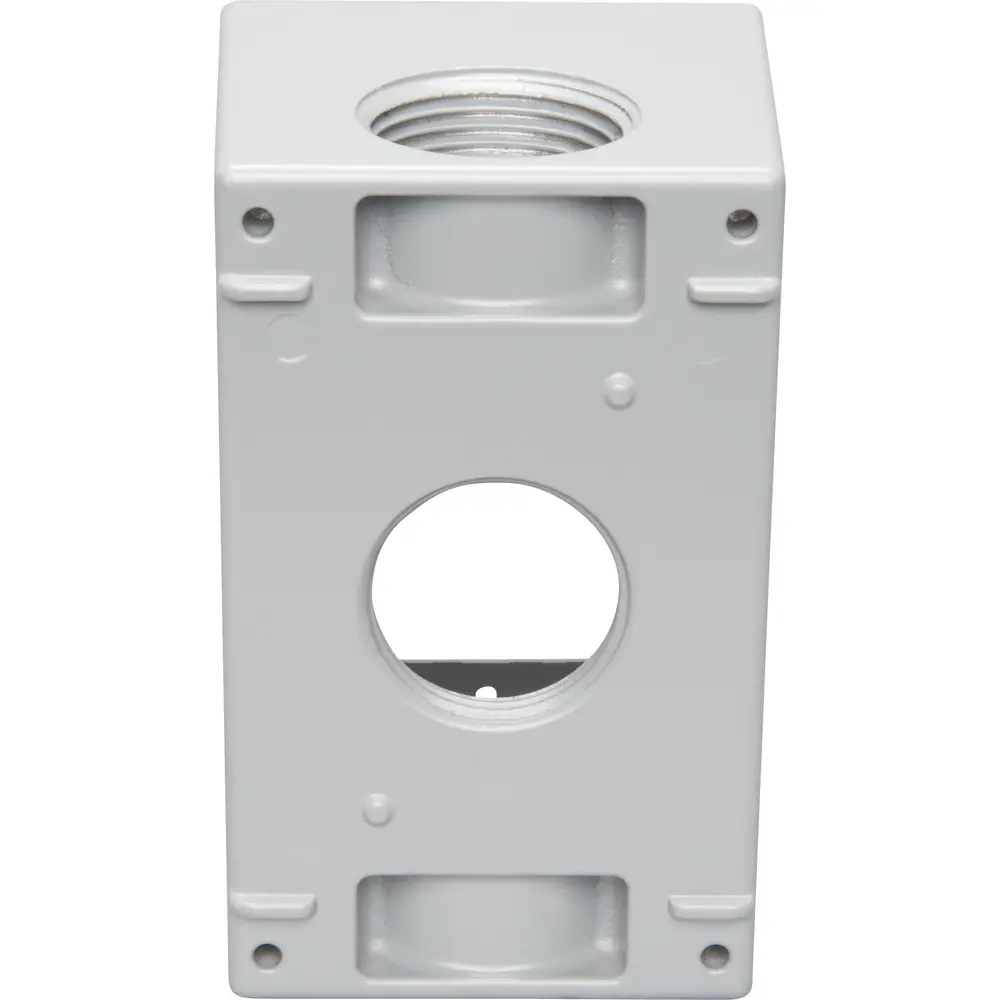 2-5/8" Deep Single-Gang Weatherproof Box (3) 1" Hole, Gray