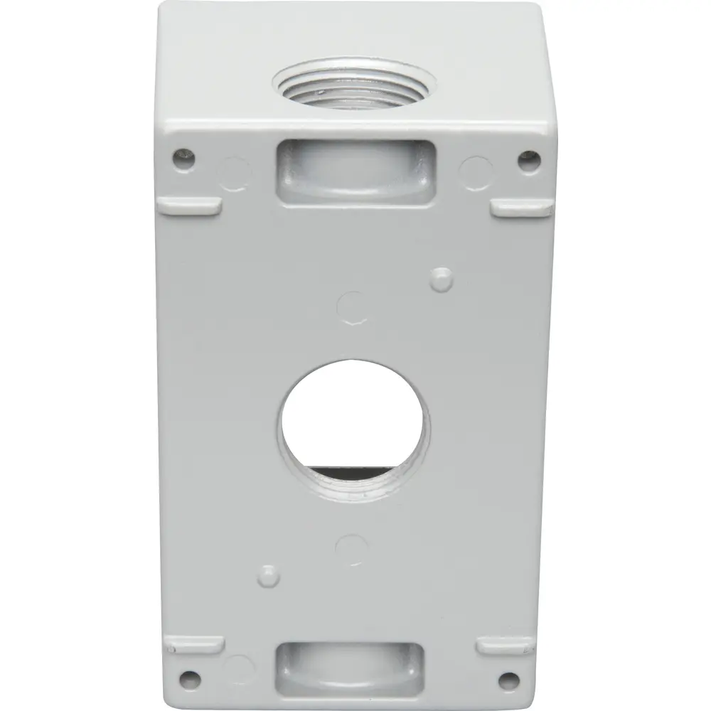 2-5/8" Deep Single-Gang Weatherproof Box (3) 3/4" Hole, Gray 1 2-5/8" Deep Single-Gang Weatherproof Box (3) 3/4" Hole, Gray
