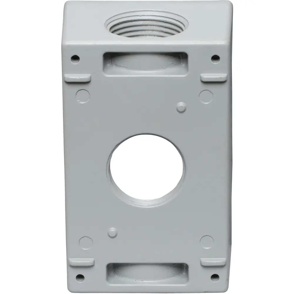 2" Deep Single-Gang Weatherproof Box, (3) 1" Hole, Gray