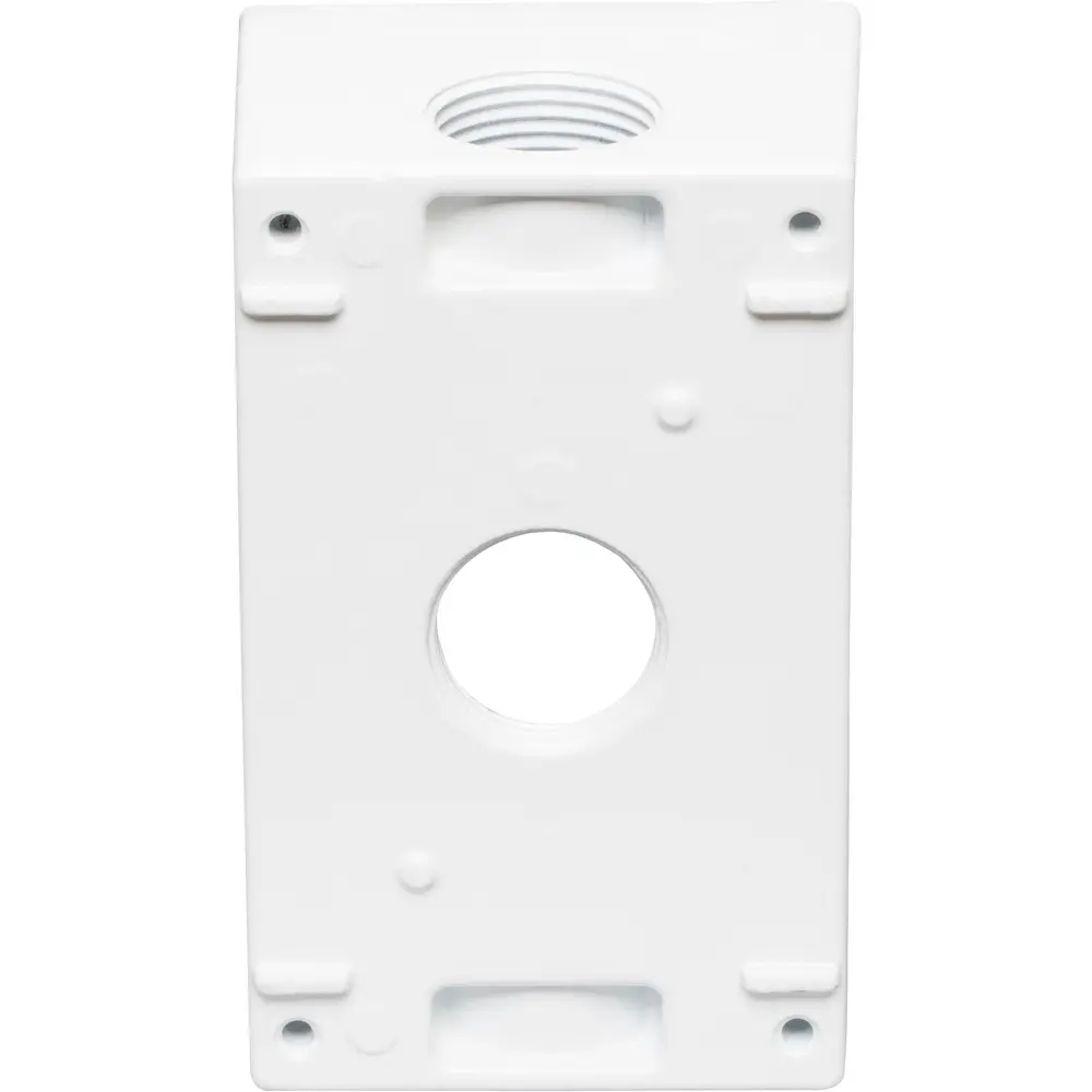 2" Deep Single-Gang Weatherproof Box, (3) 3/4" Hole, White 1 2" Deep Single-Gang Weatherproof Box, (3) 3/4" Hole, White
